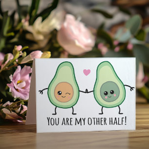 Min andra halvan Avocado Funny Valentines day Helgkort