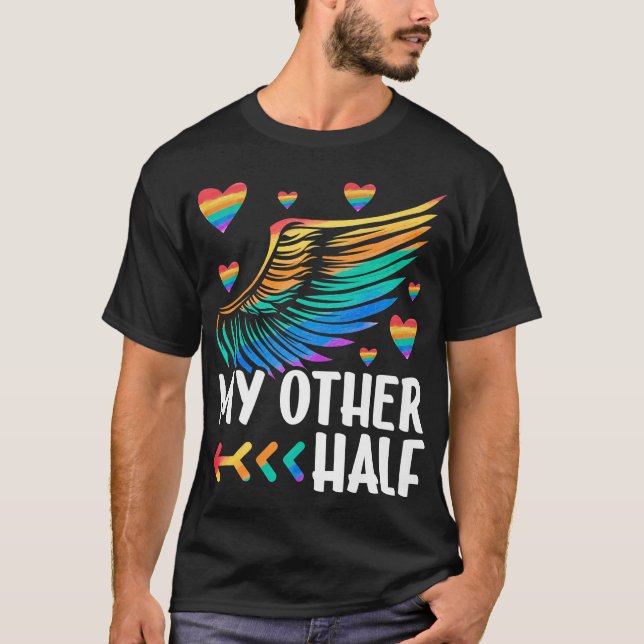 Min andra halverade HGBTQ+ Ett par matchande Gay B T Shirt (Framsida)