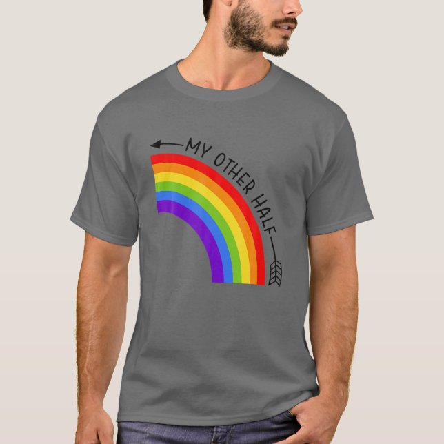 Min andra halvmåne, ett par Rainbow LGBT Coola All T Shirt (Framsida)