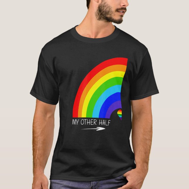 Min andra halvmåns Coola för Rainbow Pride LGbt T Shirt (Framsida)