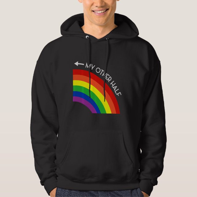 Min andra halvmåns Coola för regnbåge i Pride HBT  Hoodie (Framsida)