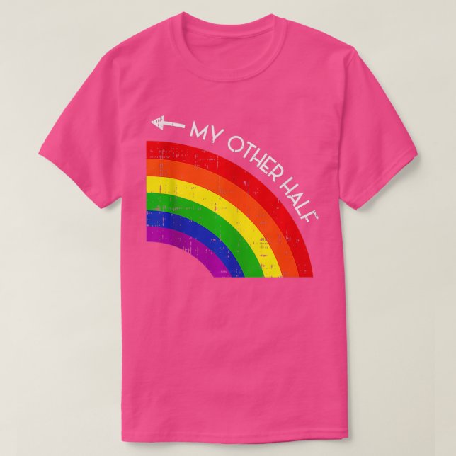 Min andra halvmåns Coola för regnbåge i Pride HBT  T Shirt (Design framsida)