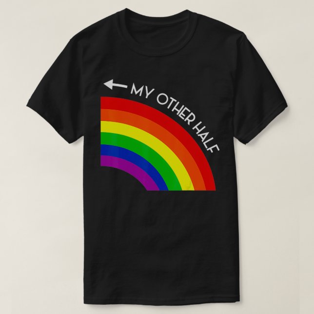 Min andra halvmåns Coola för regnbåge i Pride HBT  T Shirt (Design framsida)