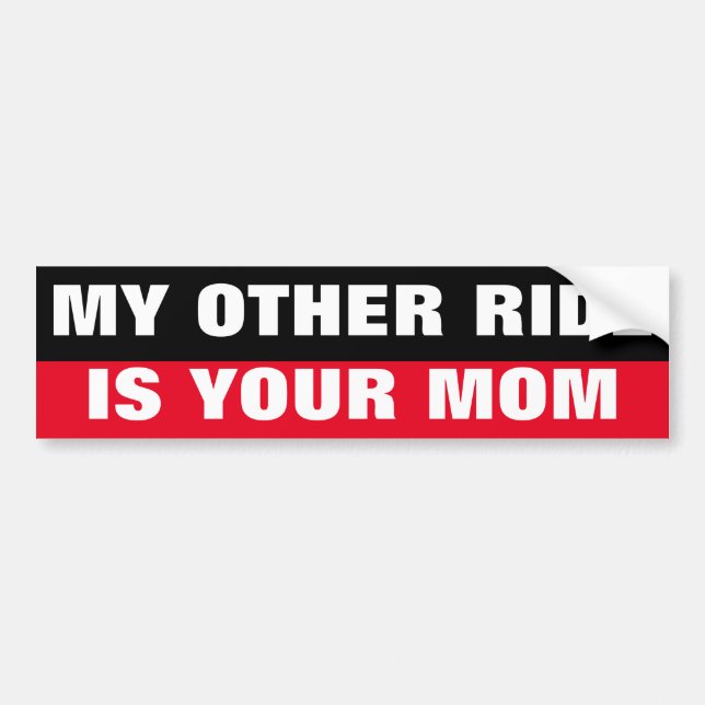 MIN ANDRA RID ÄR DIN MAMMA BILDEKAL (Framsidan)