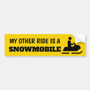 Min andra Ride är en Snowmobile Sticker Bildekal