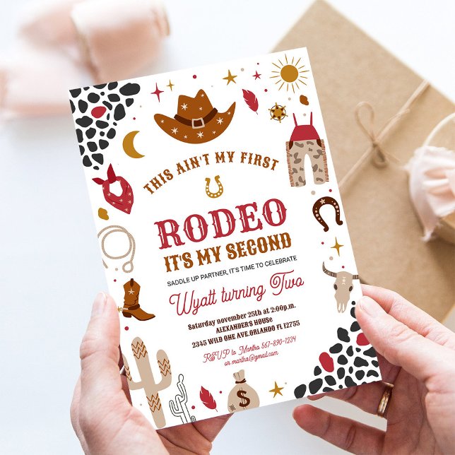 Min andra Rodeo Cowboy Ranch Southwest Birthday Inbjudningar (Skapare uppladdad)