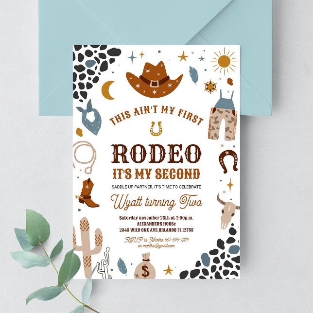 Min andra Rodeo Cowboy Ranch Southwest Birthday Inbjudningar (Skapare uppladdad)