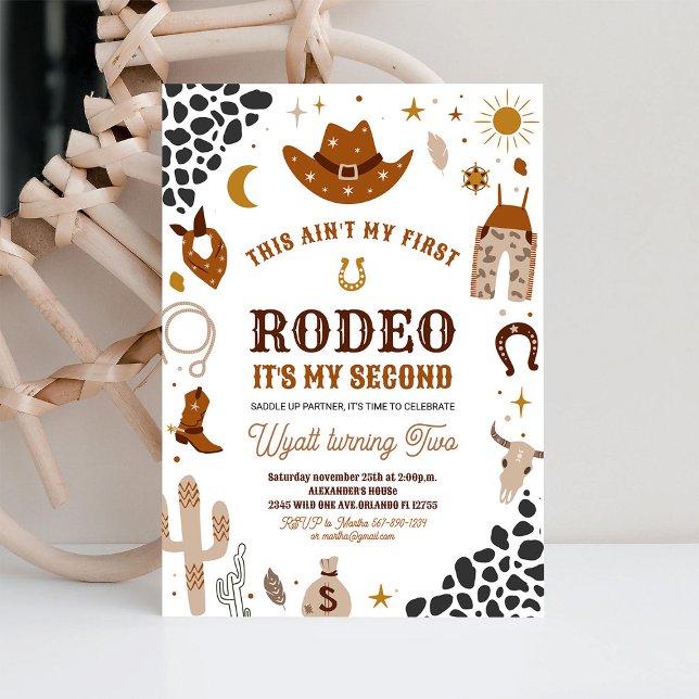 Min andra Rodeo Cowboy Southwest Birthday Inbjudningar (Skapare uppladdad)