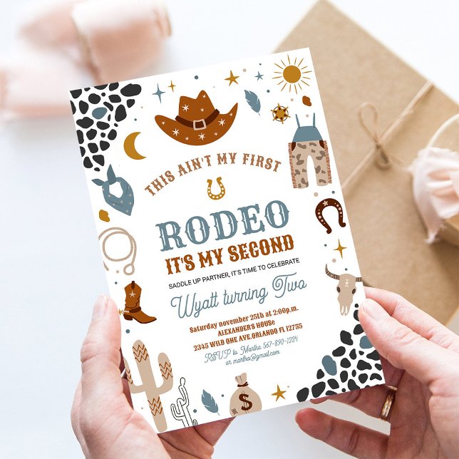 Min andra Rodeo Cowboy Southwest Ranch Birthday Inbjudningar (Skapare uppladdad)