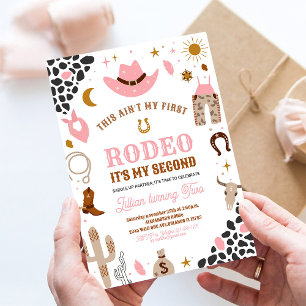 Min andra Rodeo Cowgirl Födelsedagsinbjudan Inbjudningar