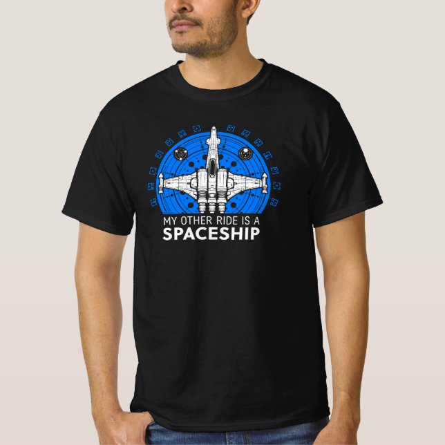 Min andra sida är ett rymdskepp - Retro Sci-Fi Spa T Shirt (Framsida)
