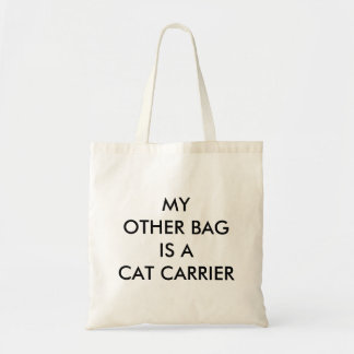 Min annan Bag är en kattbäraretoto - svart text Tygkasse