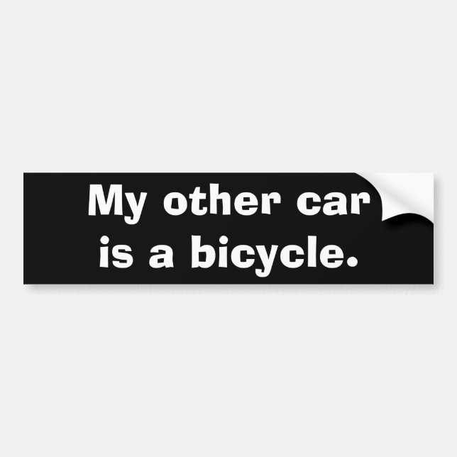 Min annan bil är en bicycle. bildekal (Framsidan)