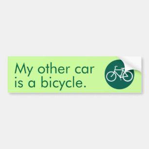 Min annan bil är en bicycle. bildekal