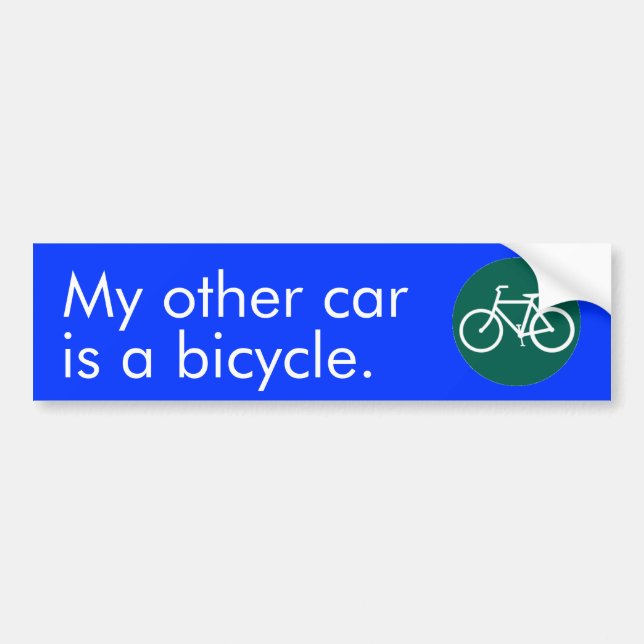 Min annan bil är en bicycle. bildekal (Framsidan)