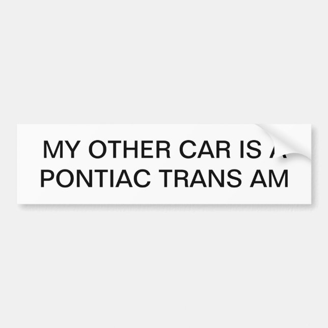 MIN ANNAN BIL ÄR en bildekal för PONTIAC (Framsidan)