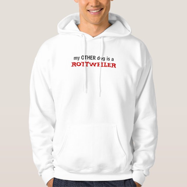 min annan hund är en ROTTWEILER Sweatshirt Med Luva (Framsida)