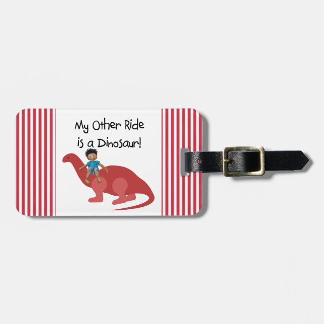 Min annan ritt är en Dinosaur AA Bagagebricka (Horisontell Framsida)