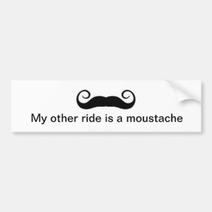 Min annan ritt är en Moustache Bildekal