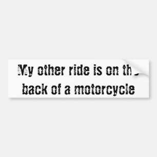 Min annan ritt är på baksidaen av en motorcykel bildekal