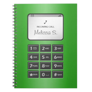 Min annan telefon - grön anteckningsbok