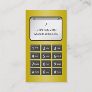 Min annan telefon - gula personliga telefonkort