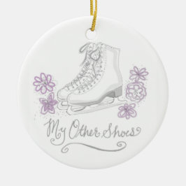 Min annat skor konståkningprydnaden julgransprydnad keramik