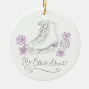 Min annat skor konståkningprydnaden julgransprydnad keramik