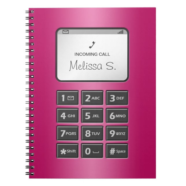 Min annat telefon - Fuchsia anteckningsbok Med Spiral (Framsidan)