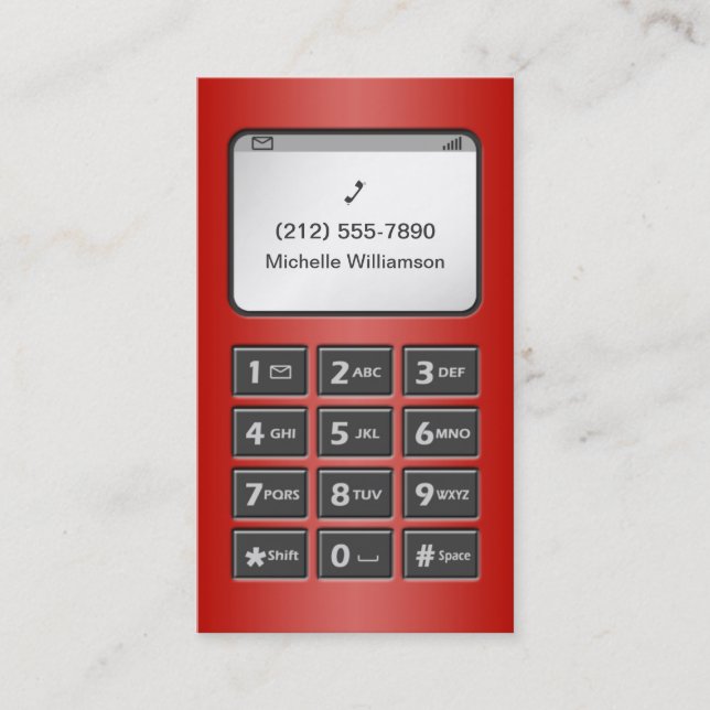 Min annat telefon - röda visitkortar visitkort (Framsida)