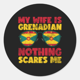 Min är Grenadian Grenada Heritage Roots Flagga Runt Klistermärke