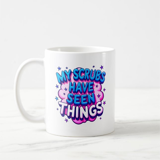 Min arbetskläder har sett saker färgrik sjuksköter kaffemugg (Vänster)
