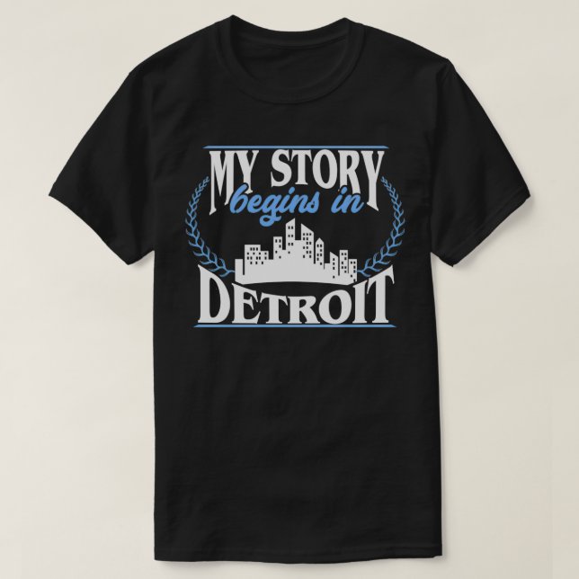 Min artikel börjar i Detroit Pullover T Shirt (Design framsida)