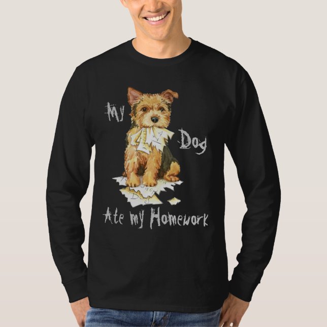 Min åt för Norwich Terrier min läxa Tee (Framsida)