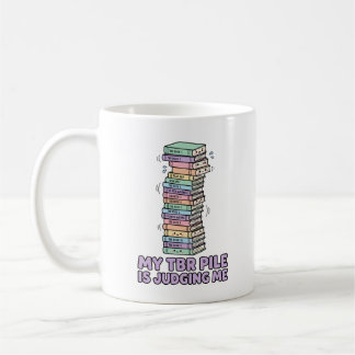 Min att-läsa-hög dömer mig Rolig bok Pastell Vekto Kaffemugg