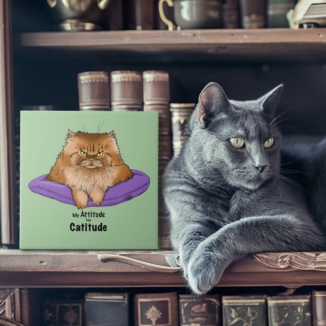 Min attityd har kattityd kakelplatta (Skapare uppladdad)