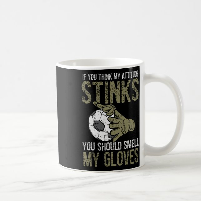 Min attityd stinker handskar fotboll fotboll målva kaffemugg (Höger)