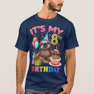 Min åttonde födelsedag för flickor Sjunde födelsed T Shirt