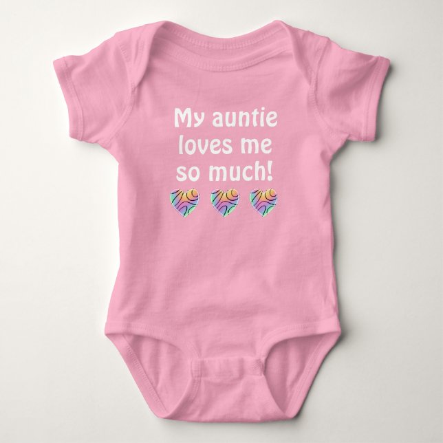 Min Auntie Kärlek Me Baby Bodykostym T Shirt (Framsida)