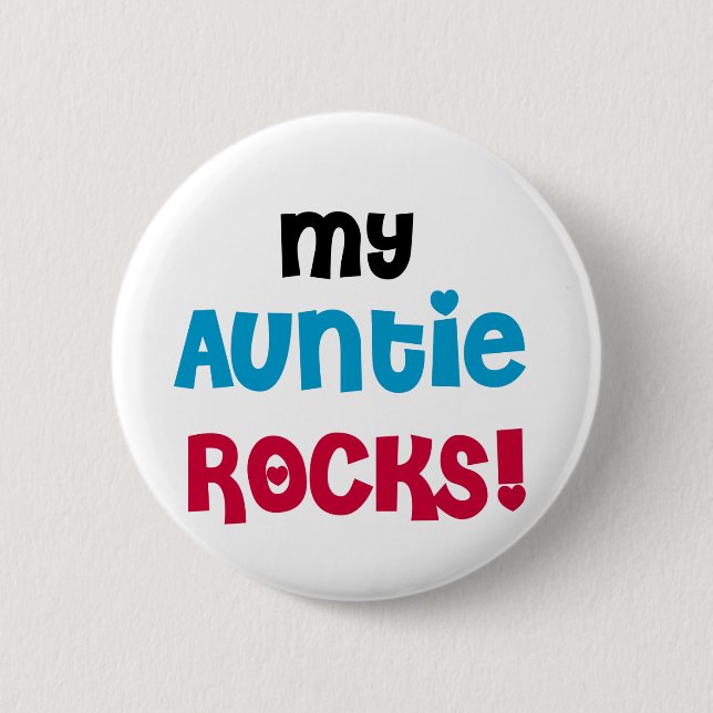 Min Auntie Vagga Tshirts och gåvor Knapp (Framsida)