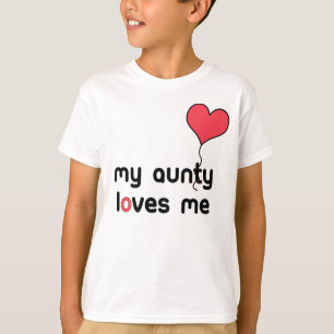 Min Aunty älskar mig den röda hjärtaballongen Tee