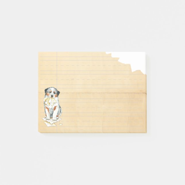 Min Aussie åt min läxa Post-it Block (Framsida)