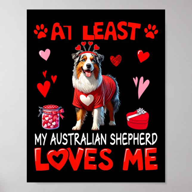 Min australian shepherd älskar mig åtminstone Vale Poster (Framsidan)