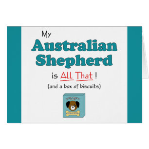 Min Australian shepherd är allt detta! Hälsningskort