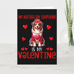 Min australiensisk shepherd är min valentinehjärta kort