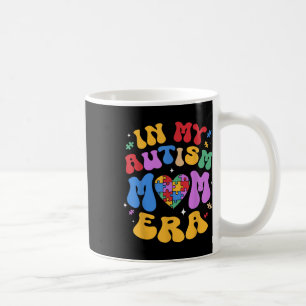 Min Autism Mamma Autism Awareness Groovy Retro Vin Kaffemugg