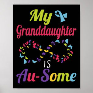 Min autistiska mordotter är Fantastisk Autism Awar Poster