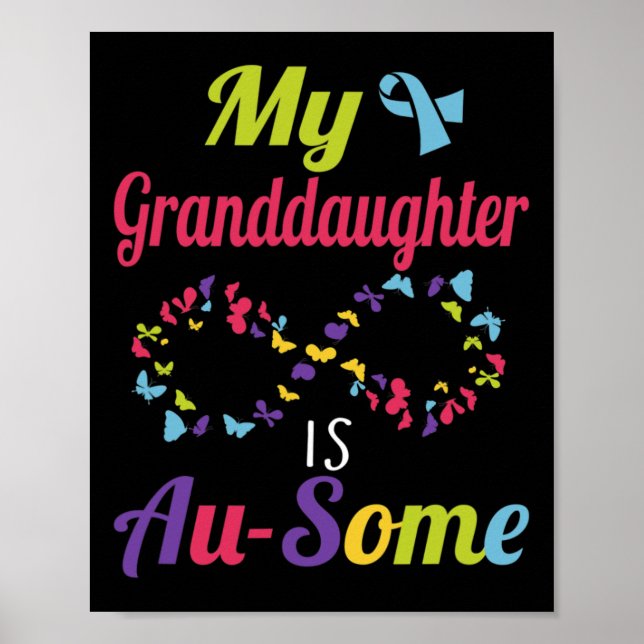 Min autistiska mordotter är Fantastisk Autism Awar Poster (Framsidan)