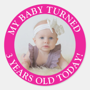 Min baby blev 5 år gammal idag runt klistermärke