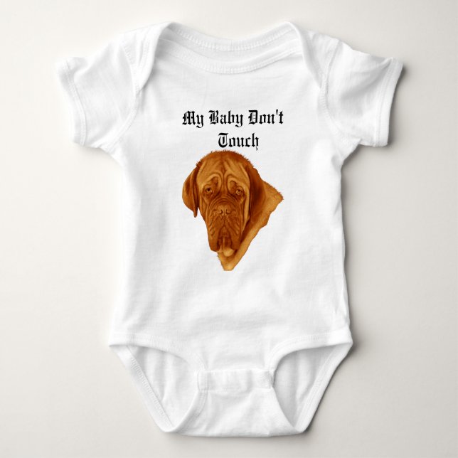 Min Baby Dont Touch sa dogue de Bordeaux. T Shirt (Framsida)